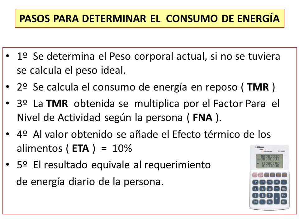 Energetico calcular diario gasto
